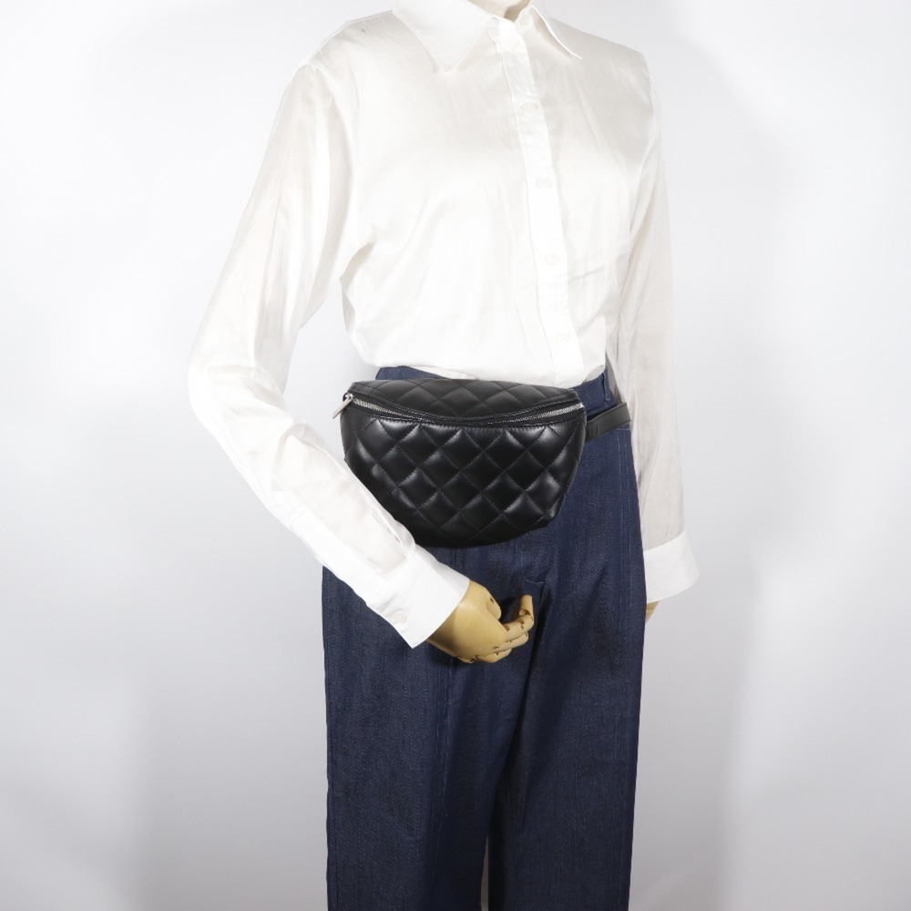 CHANEL Black Lambskin Leather Fanny Pack - Picture 9 of 10